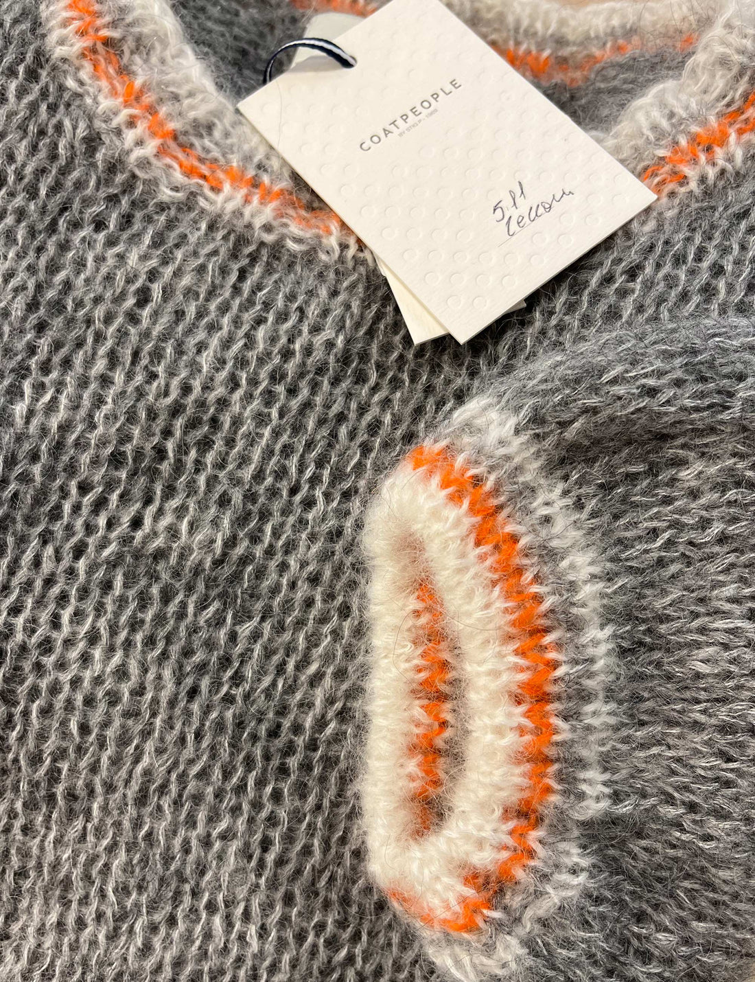 Carla knit grey/white/orange
